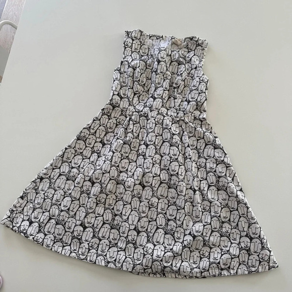 Mata Traders Dresses & Skirts - Mata Traders- 100% Cotton- Black and White- Face Print Dress- Ethical- Unique- M